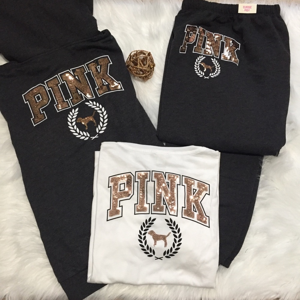 BLING SHERPA PULLOVER BLING/TEE/CLASSIC PANTS SET
